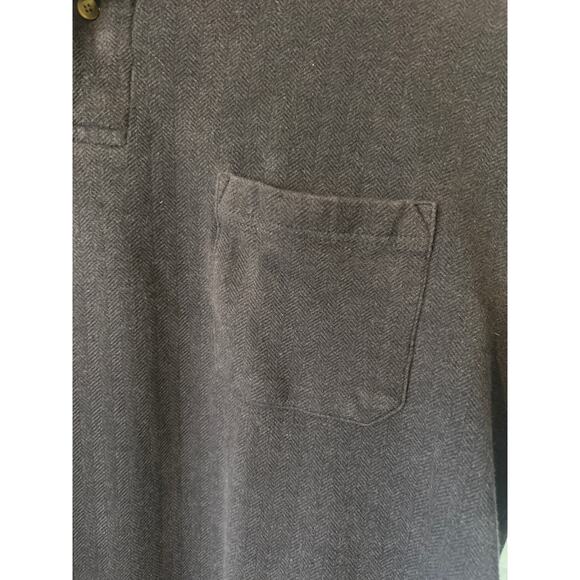 Roundtree & Yourke Men's Long Sleeve Herringbone Polo Blue Size Extra Large - Picture 3 of 4